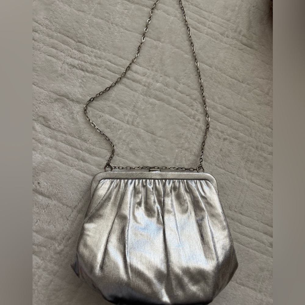 Vintage HL USA Silver Metallic Evening Bag